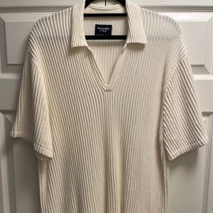 Abercrombie Plisse Johnny Collar Sweater Polo